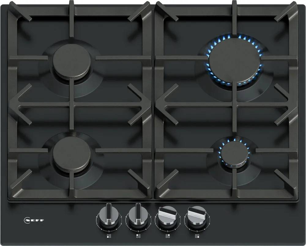 Black gas hobs