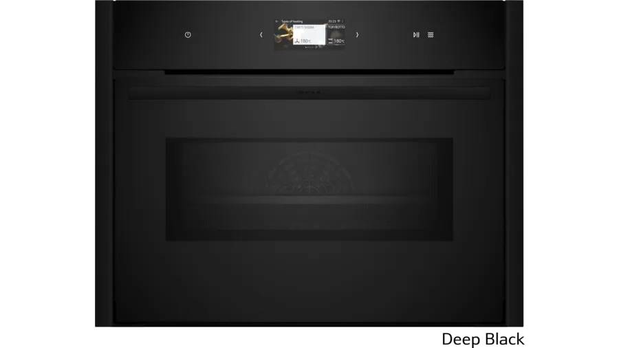 Compact 45cm ovens with Microwave Black trim