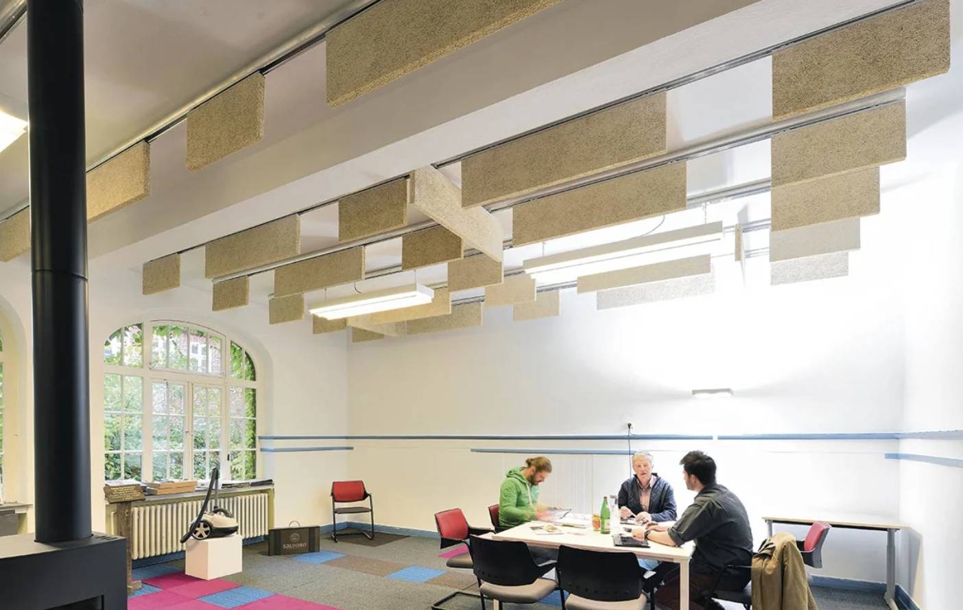 Troldtekt acoustic clouds and baffles - Wood Wool Panelling