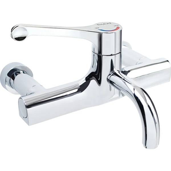 Twyford Sola Washbasin Tap, Wall-Mounted, Single-Lever Thermostatic Mixer, Removable Spout