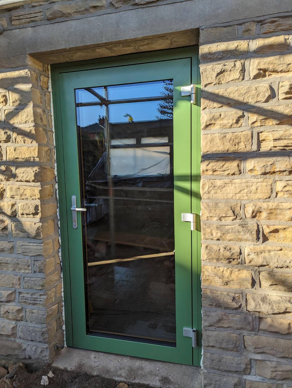 GBS78-A Triple Glazed Aluminium Clad Timber Inward Opening Entrance Doors