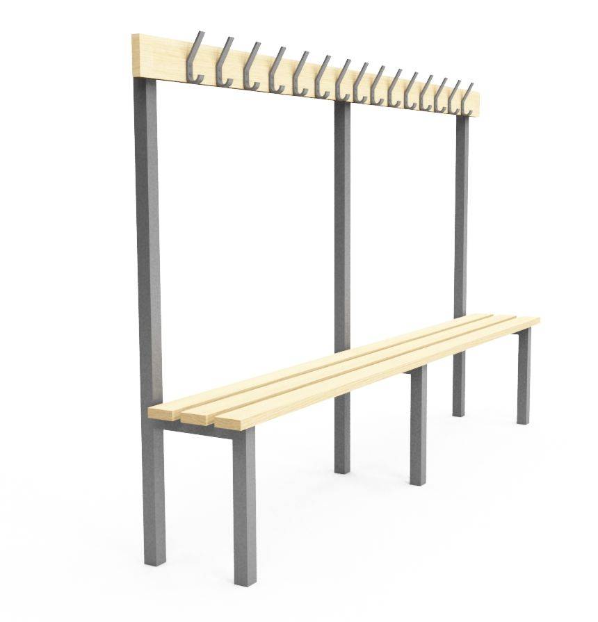 Single Sided Cloakroom/Changing Room Bench - H1