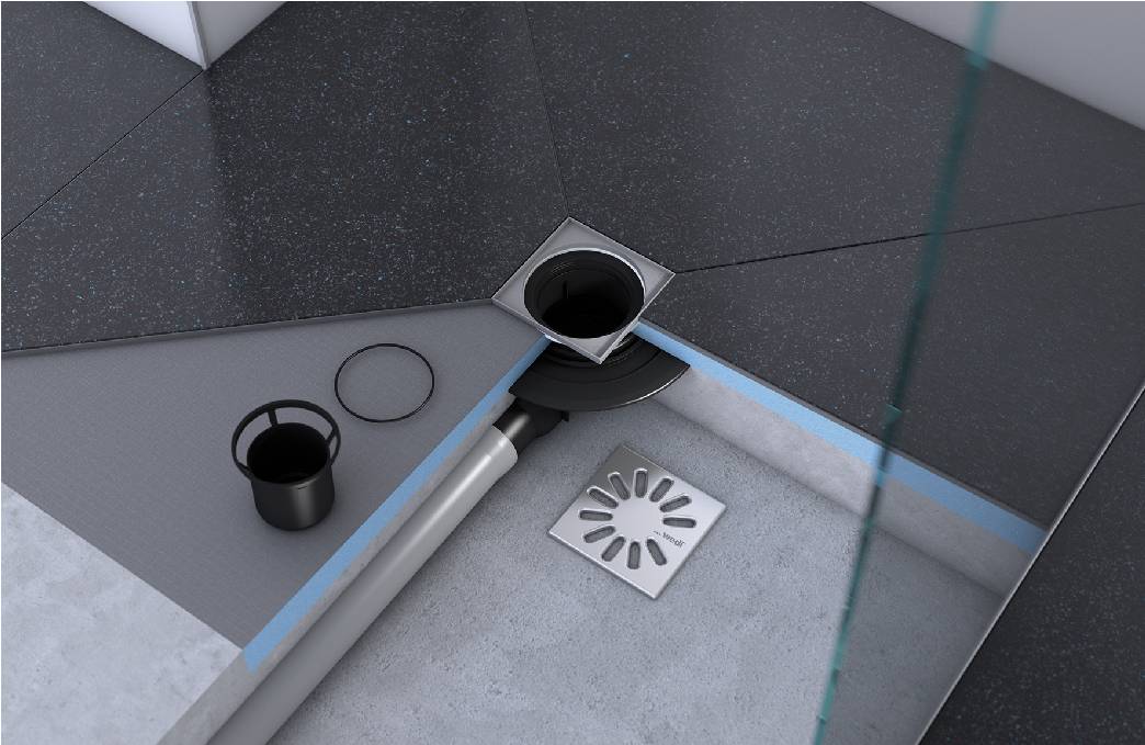 wedi Fundo Drains - shower waste drains with integral trap