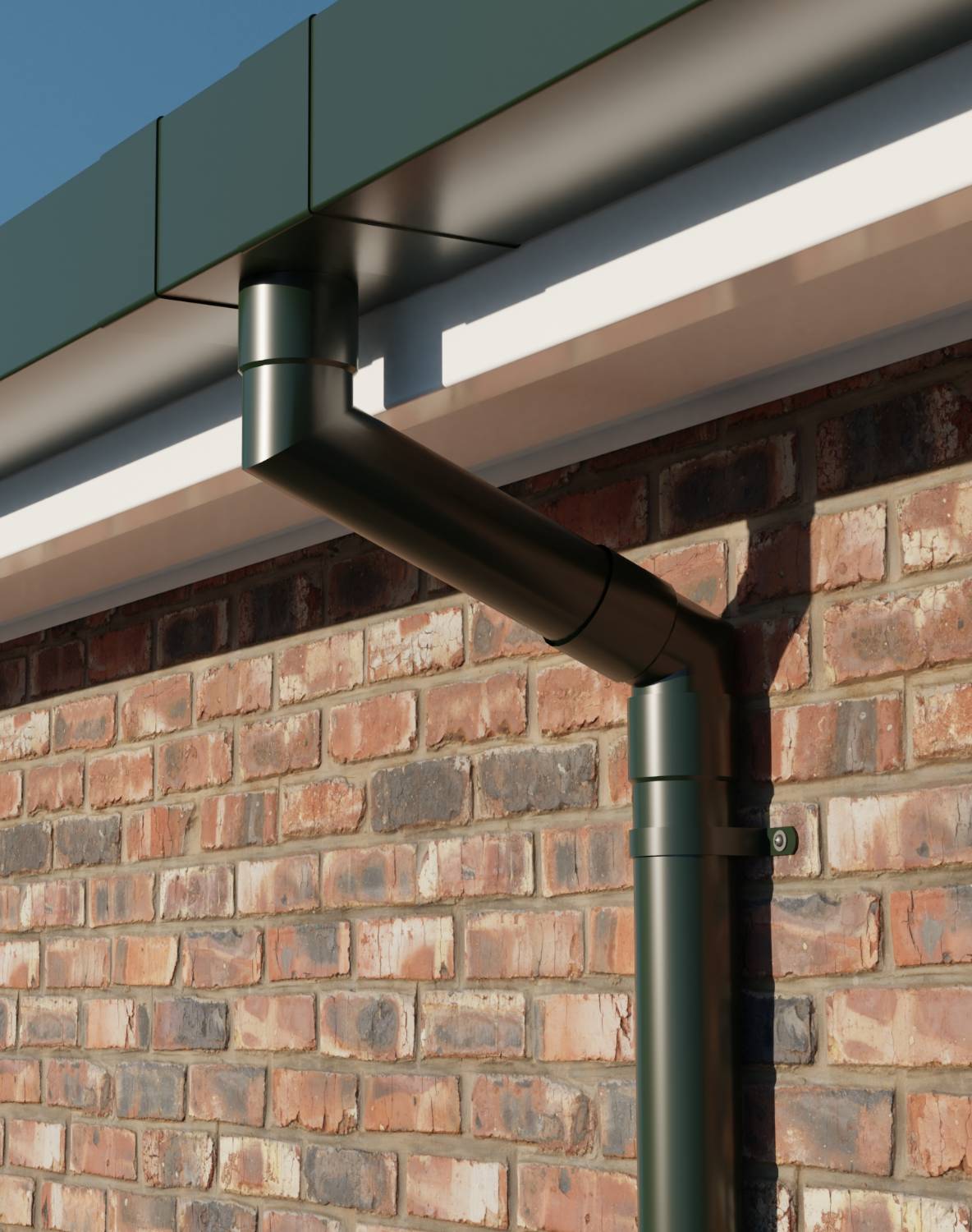 Aluminium Rainwater Pipe - Round Contemporary - Downpipe