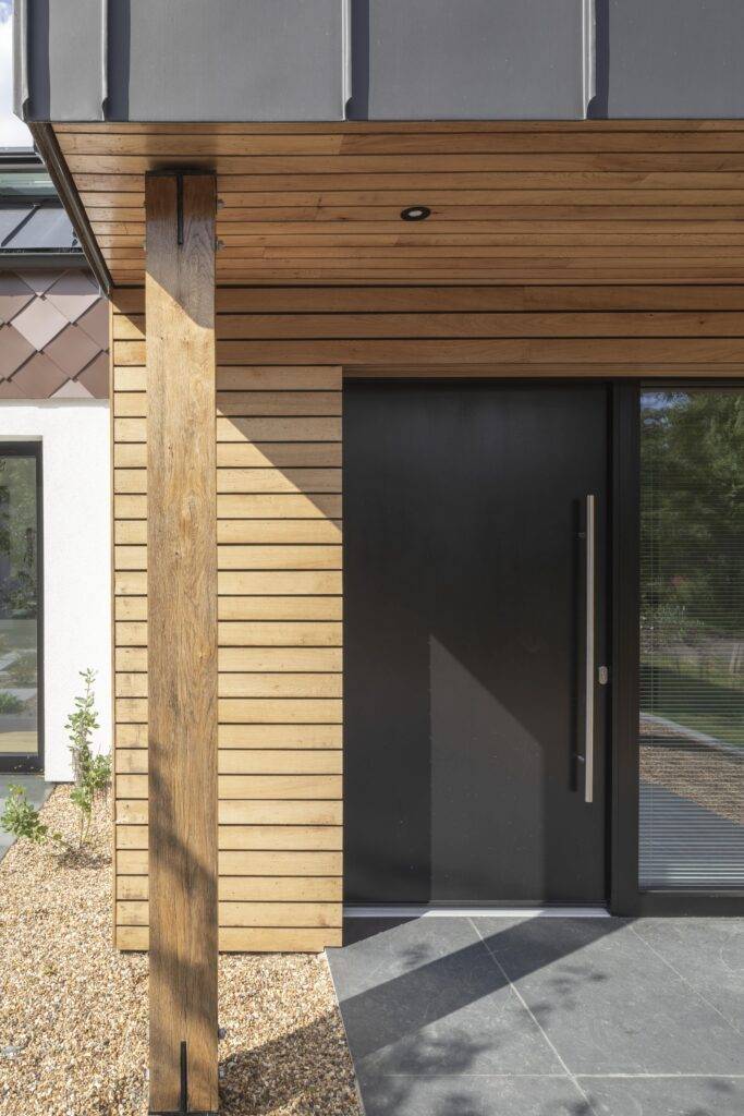 GBS98A Triple Glazed Aluminium Clad Timber Outward Opening Entrance Doors