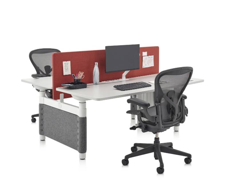 Atlas - Three Person Side-by-Side Desk with Screen
