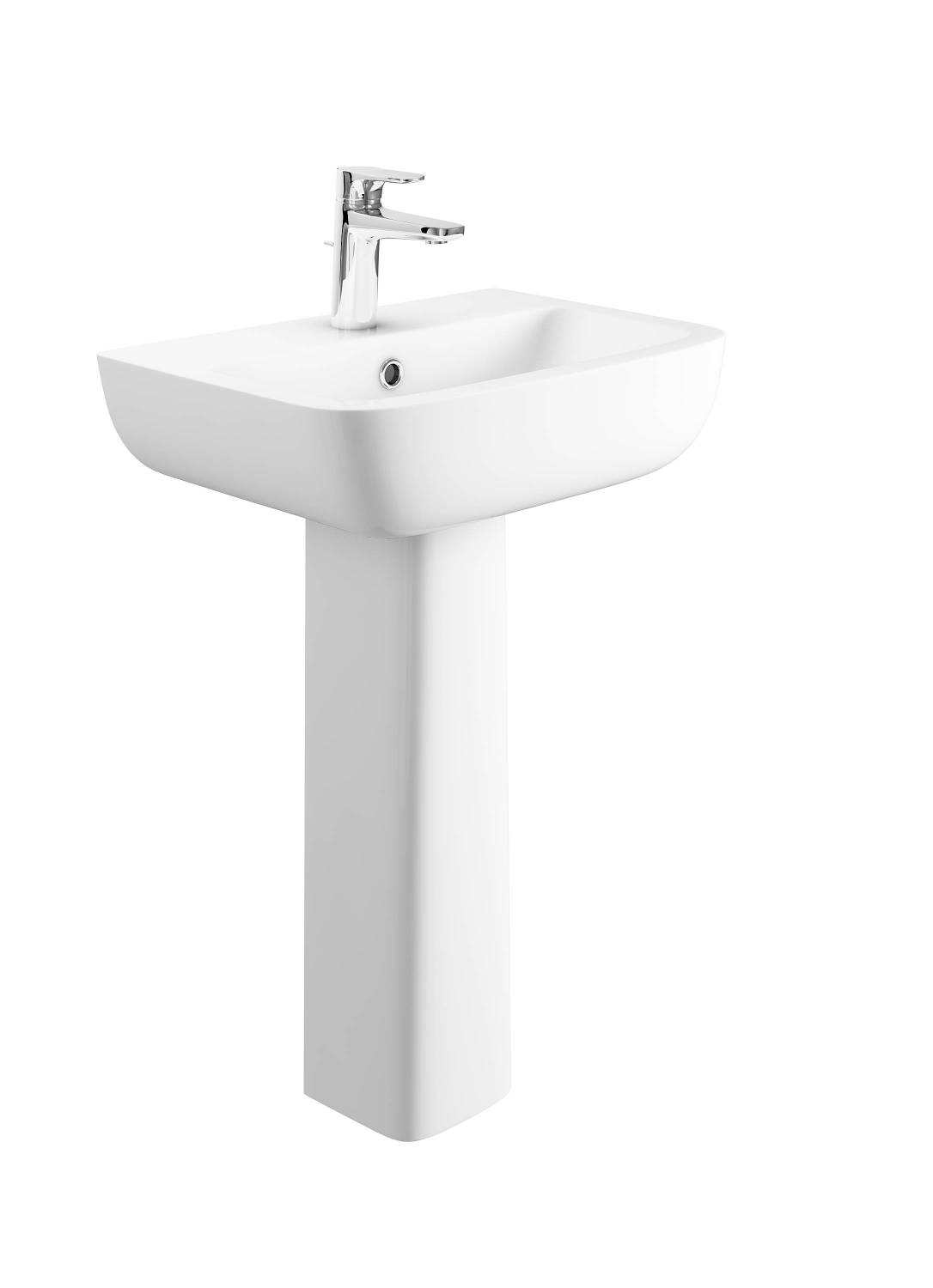 Designer Series 3 54 cm 1TH basin and semi pedestal set