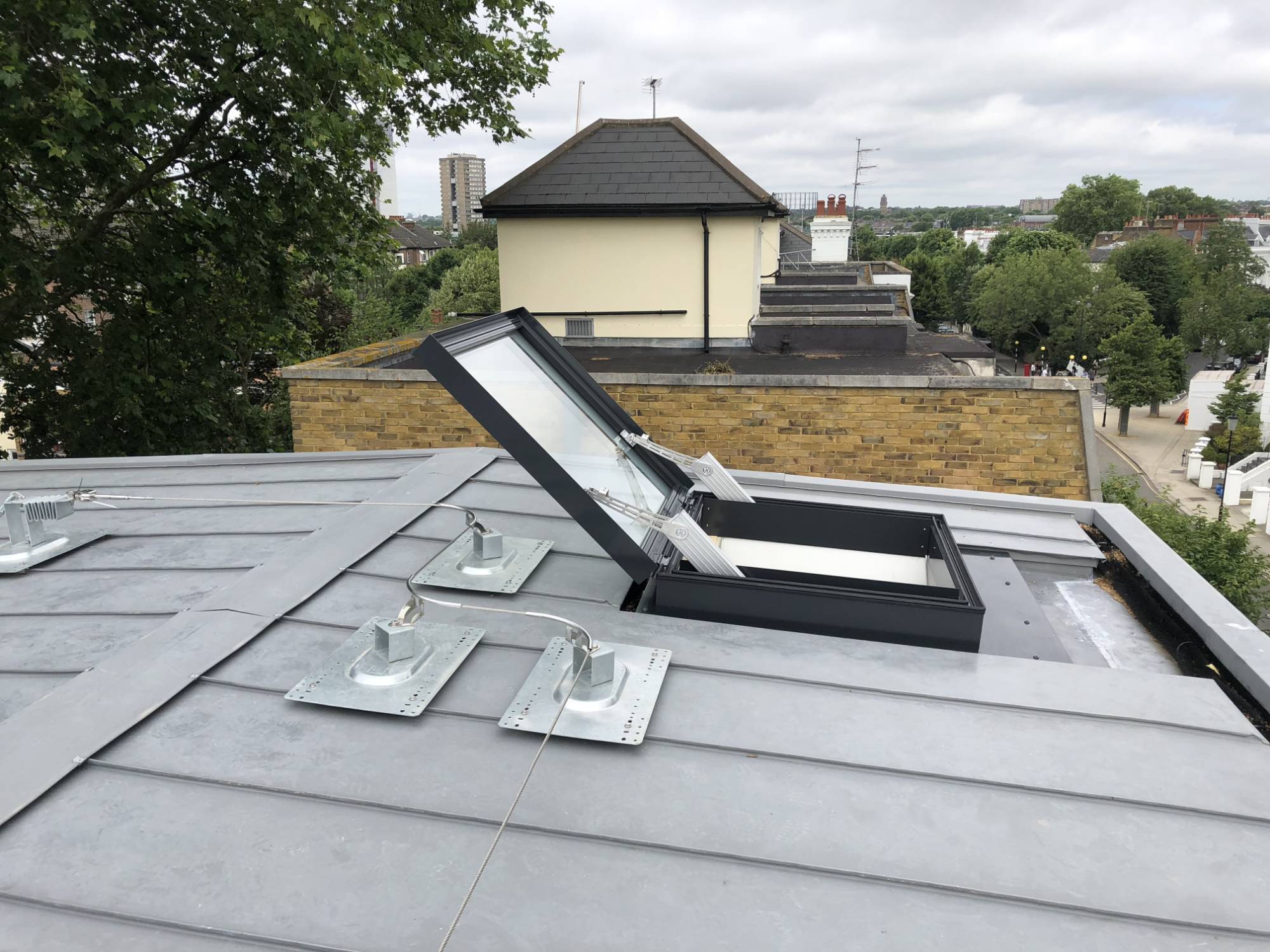 Skyway AOV Hinged Flat Glass Smoke Vent Rooflight