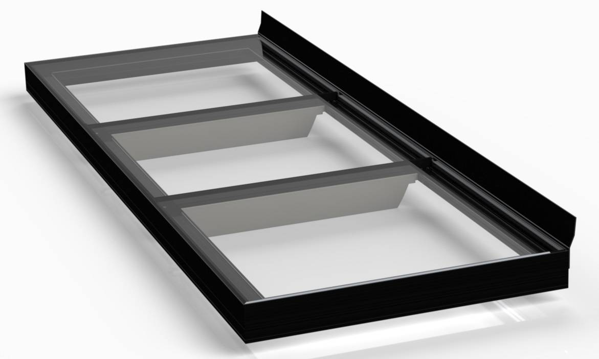Skyway Fixed Walk On Flat Glass Rooflight with wall abutment(s) - Multi-Pane