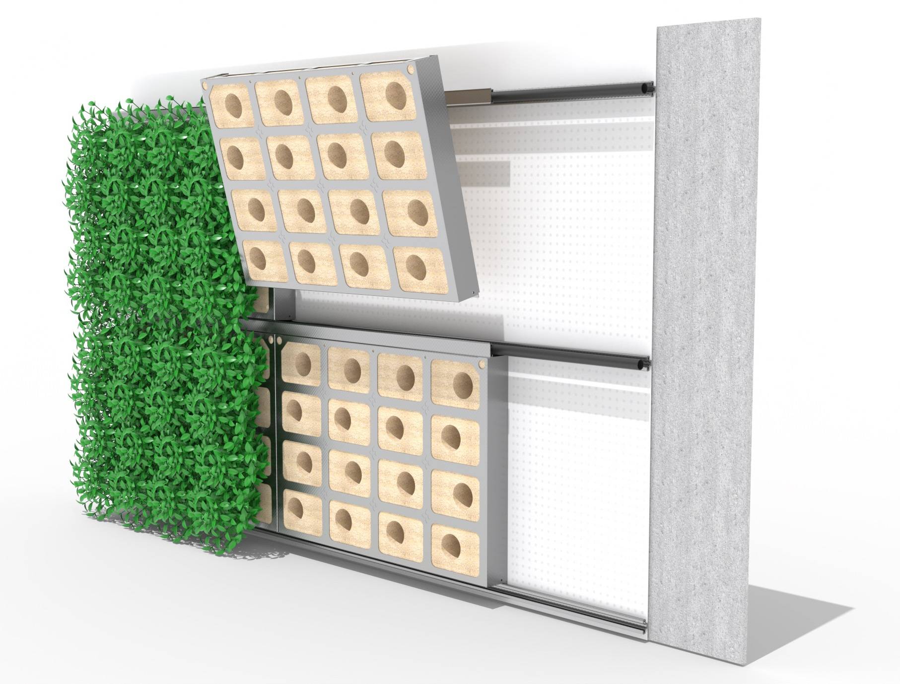 Aluminium BioPanel Hydroponic Living Green Wall System - Irrigated Living Wall System