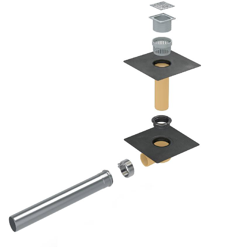 SitaCompact Balcony & Terrace Rainwater Outlet - Thermally Insulated Roof Outlet