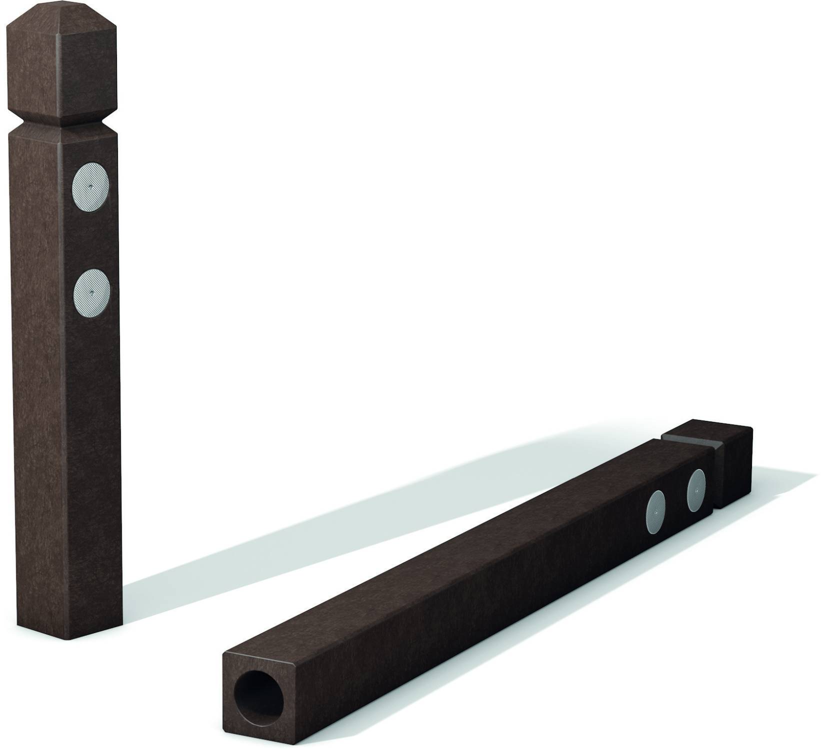 hanit Pyramid Head Bollard - Recycled Plastic Bollard with Reflectors