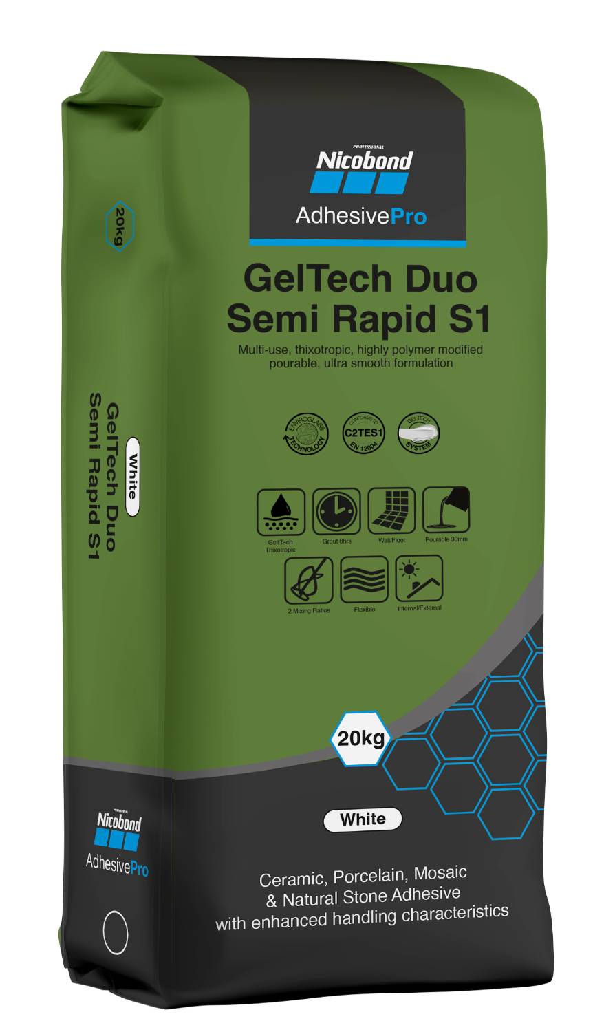 Nicobond GelTech Duo Semi Rapid S1 - Wall and Floor Tile Adhesive