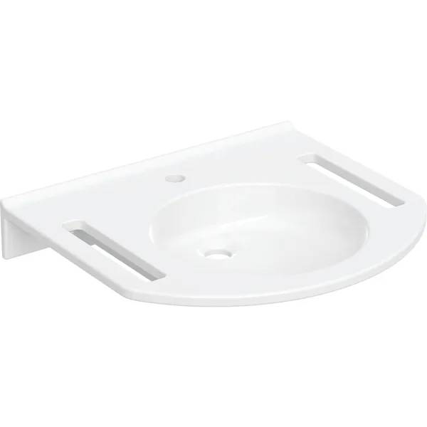 Geberit Publica Washbasin, Round Design, with Cut-Outs, Barrier-Free - Washbasin