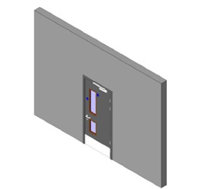 Health Range: Single Lift/ Lobby Doorset with 2 Vision Panels