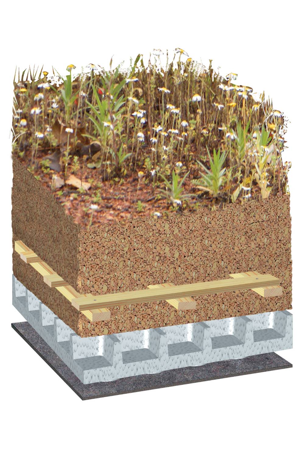 Bauder Flora Seed Mix Biodiverse Green Roof System, Pitched Roof