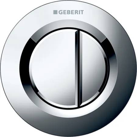 Geberit Type 01 remote flush actuation, pneumatic, round, for dual flush, for Sigma concealed cistern 8 cm, concealed flush