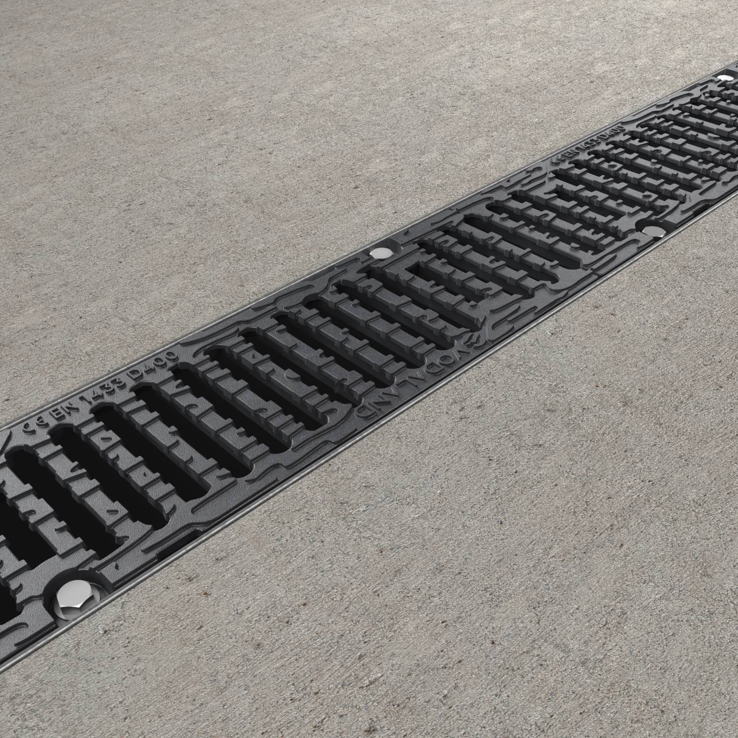 PRO 100P Channel drain with cast iron grating, D400 - Drainage Channels with Grating