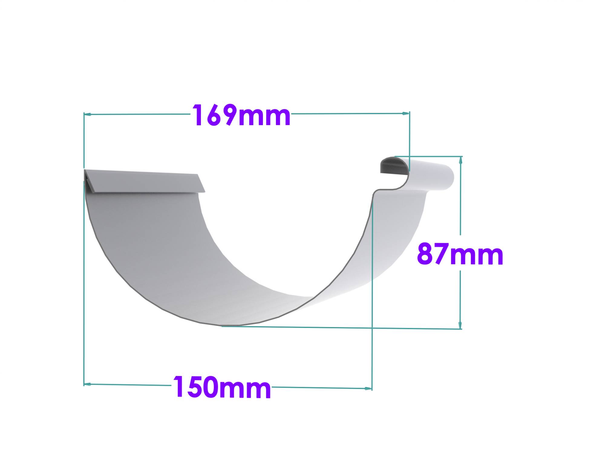 Seamless Half Round Guttering System - Aluminium Gutter