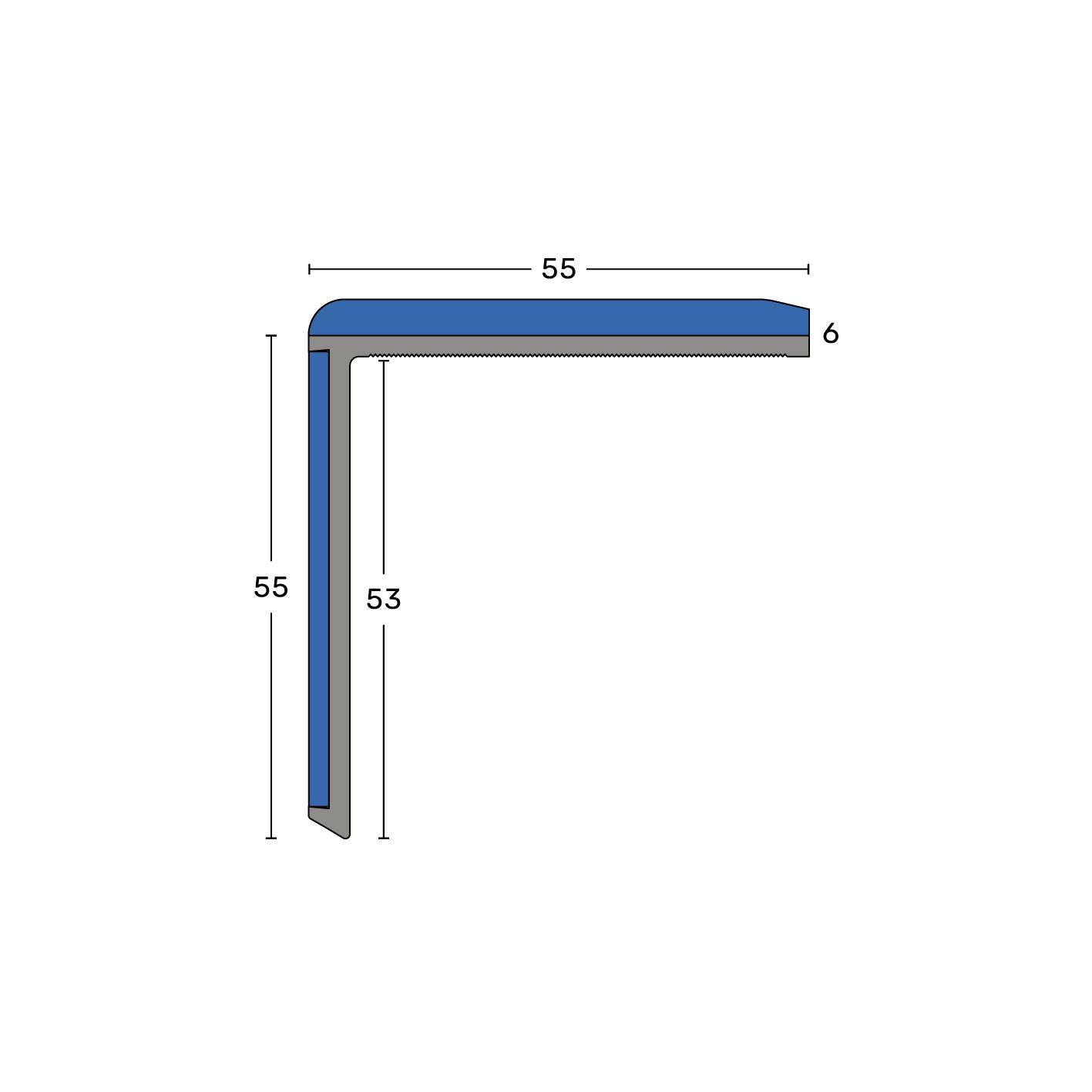 Q-Range Duo Stair Nosings / Stair Edging  55 x 55 mm - Stair nosing