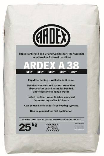 ARDEX A 38 MIX Pre-Blended Rapid Drying Screed