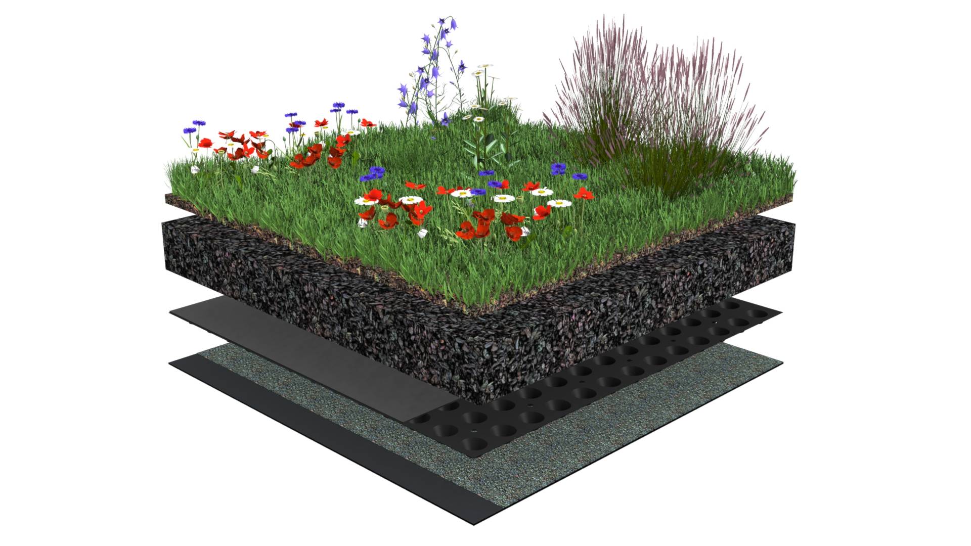 SikaShield® Bituminous Membrane (Warm Roof System with Sika® Green Roof)