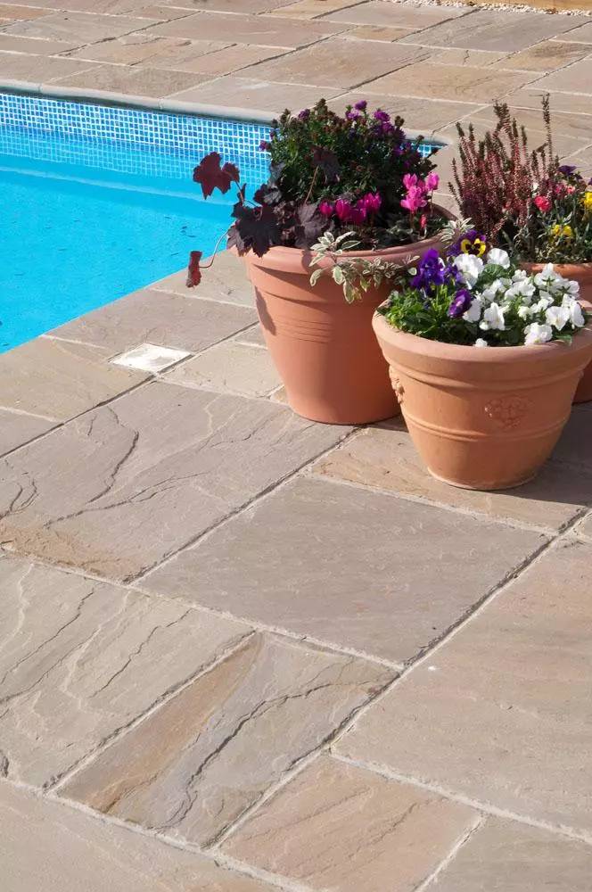Raj Green Sandstone - Tumbled Sandstone Paving Slabs