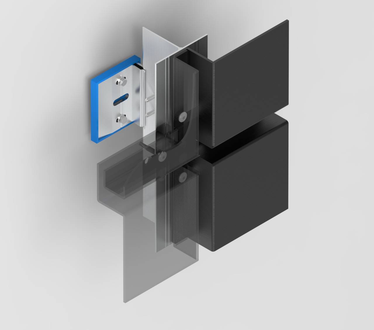 SF40-FR Fire Rated metal rainscreen system with shadow fixing - Discreet Fixed 40mm Cassette Panel
