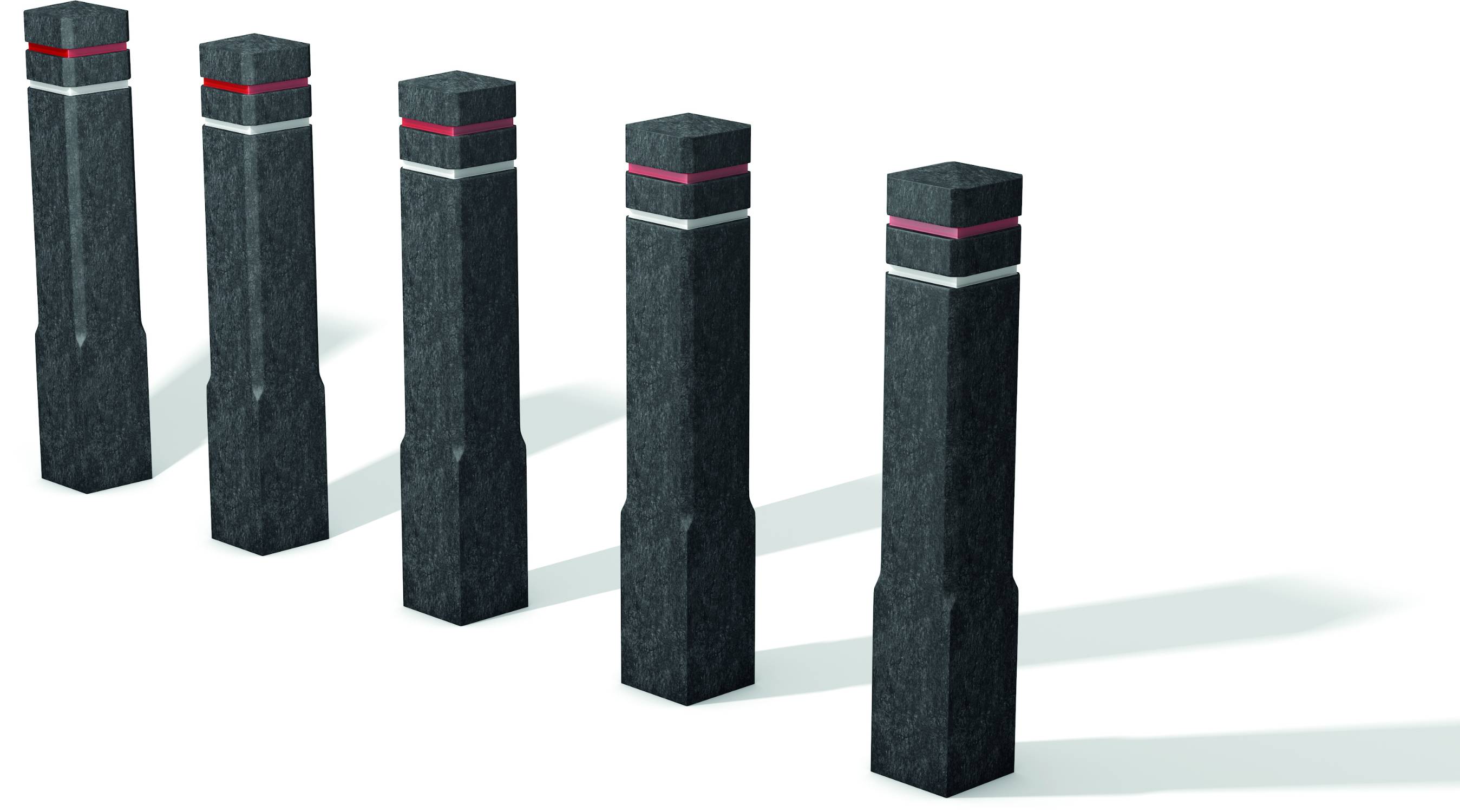 hanit Pyramid Head Bollard - Recycled Plastic Bollard with Reflectors