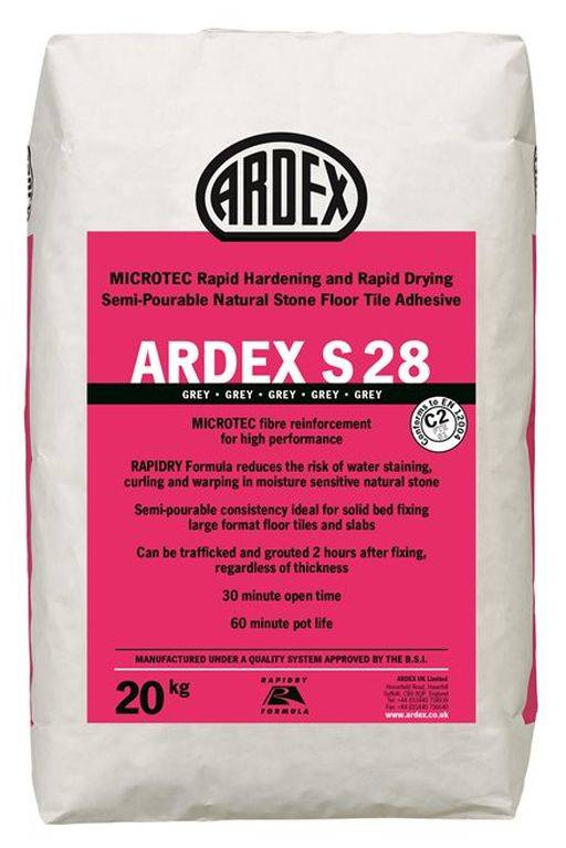 ARDEX S 28 Rapid Dry Natural Stone Tile Adhesive