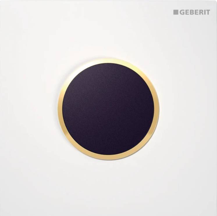 Geberit urinal flush control with electronic flush actuation, mains operation, Type 10 cover plate, round 
