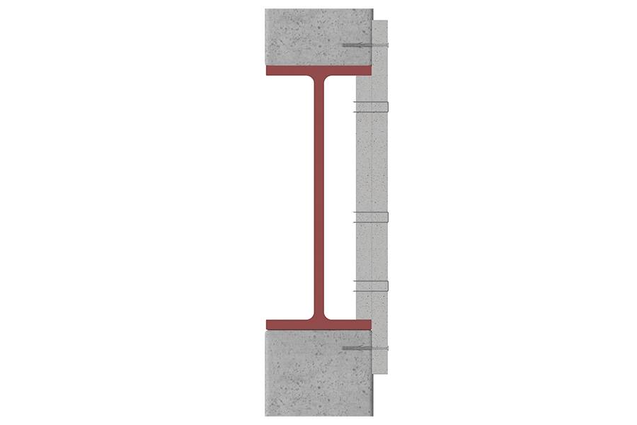 1 Sided Beam Protection up to 600 mm Deep. Direct Fix to Blockwork or Structural Concrete - ST P250-002S