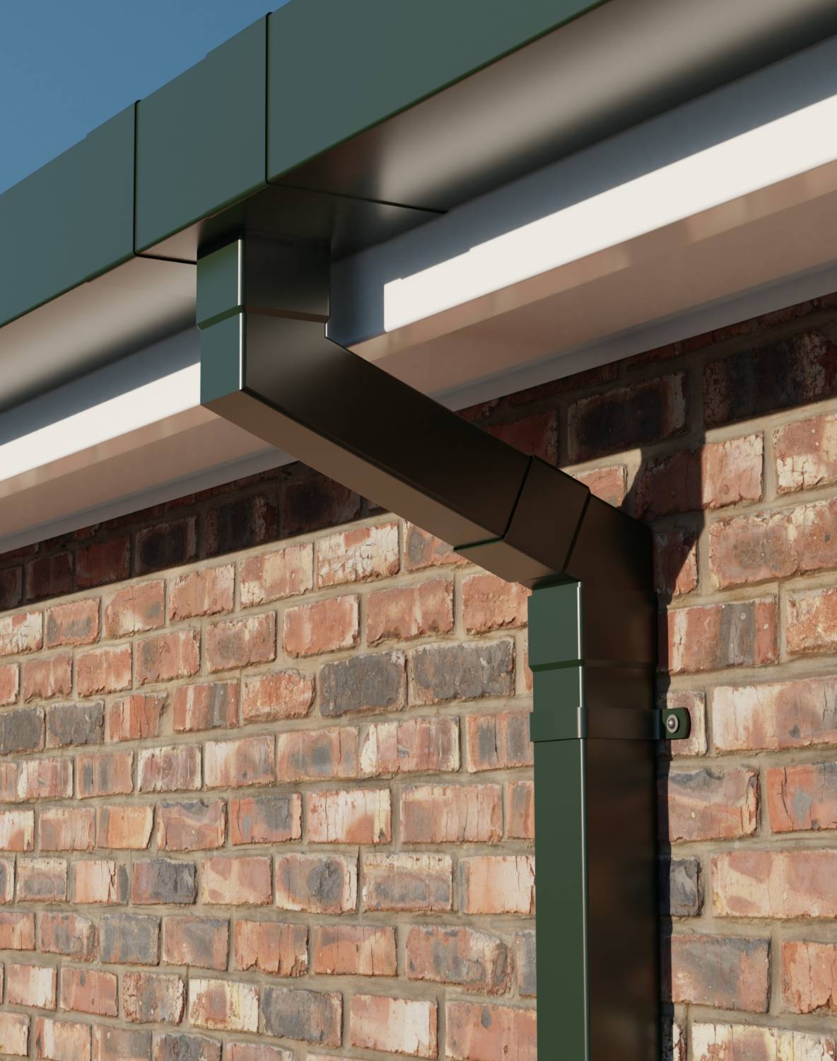 Aluminium Rainwater Pipe - Square Contemporary - Downpipe