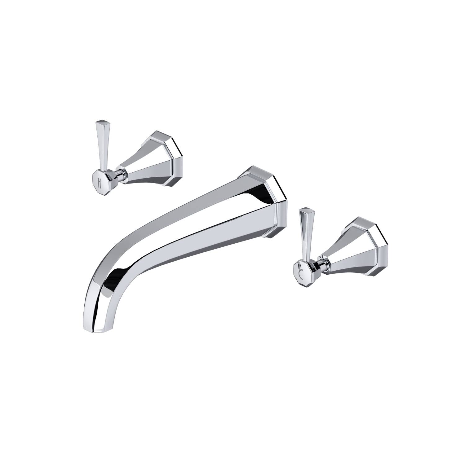 Deco Three-Hole Wall Or Deck Mounted Bath Filler With Lever Or Crosstop Handles - Bath filler tap