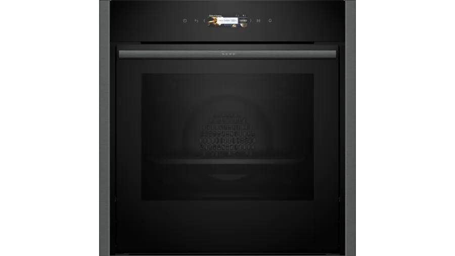 Single oven Slide & Hide door Graphite grey trim