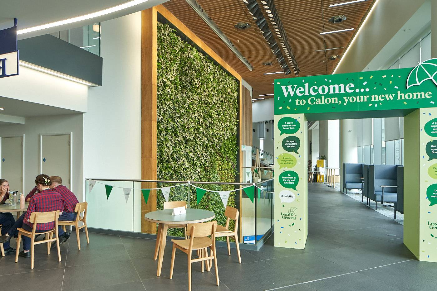 Legal General Wales HQ Reception Living Wall Biotecture Limited 