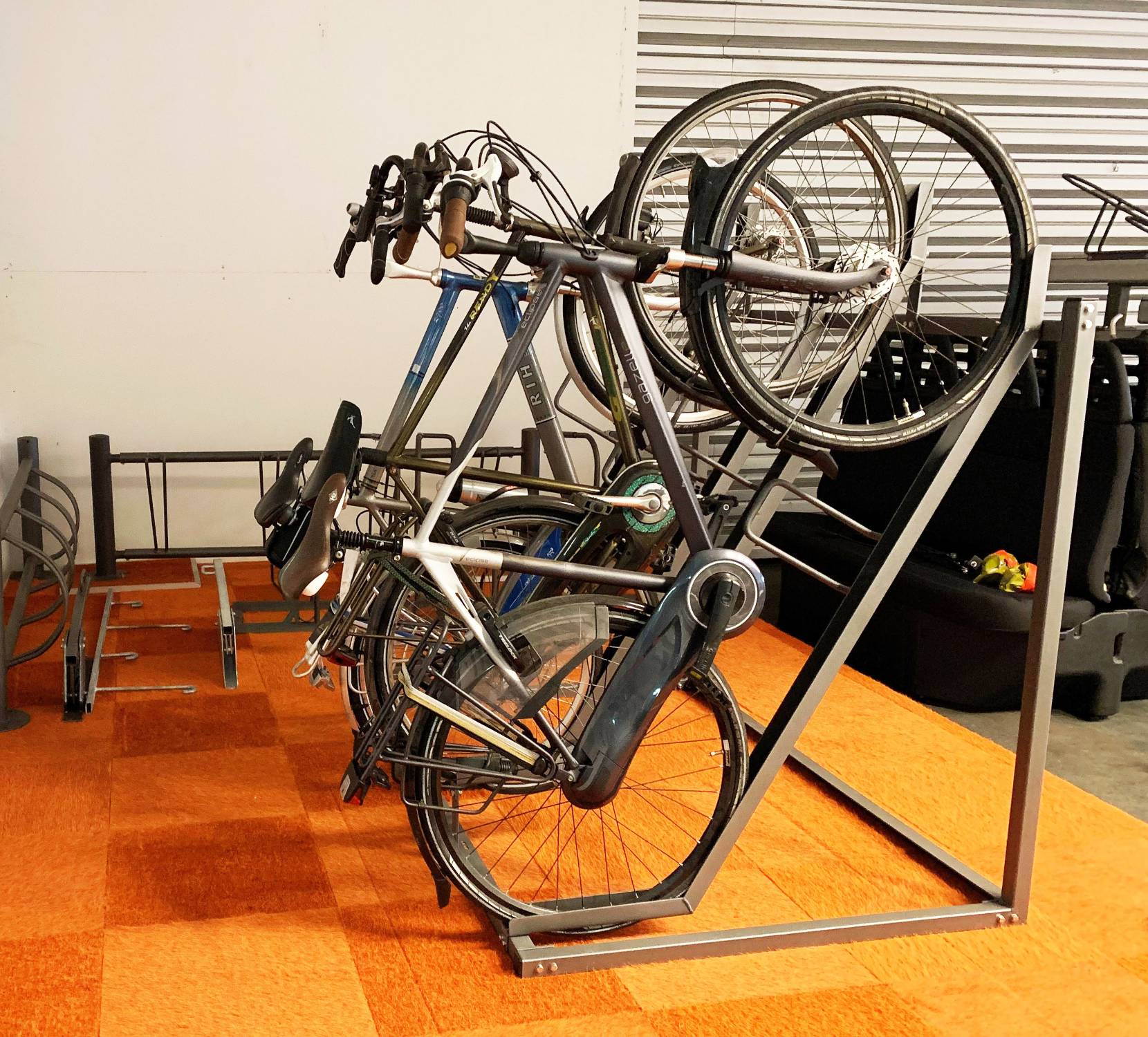 FalcoVert-Pro Semi Vertical Bike Rack - Cycle rack with semi-vertical design