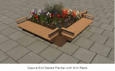 Square End Seated Planter
