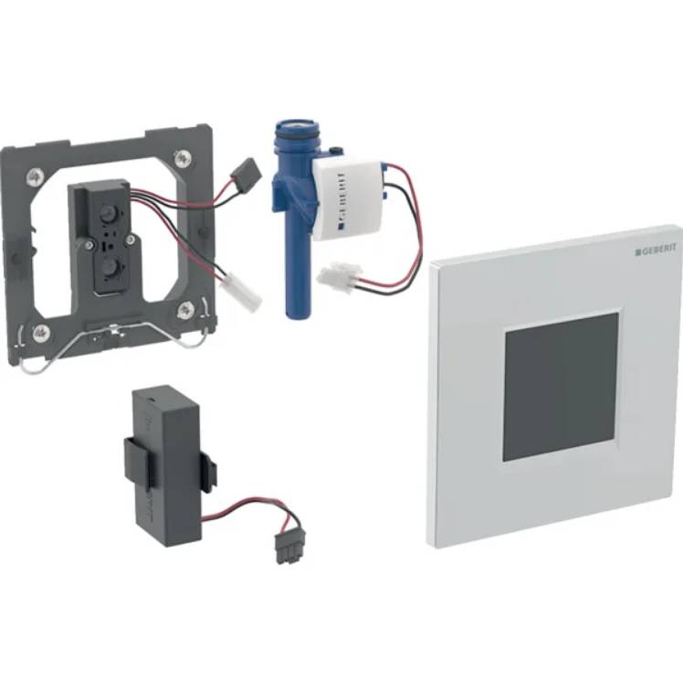 Geberit urinal flush control with electronic flush actuation, battery operation, Type 20 (ex Type 30) cover plate, square
