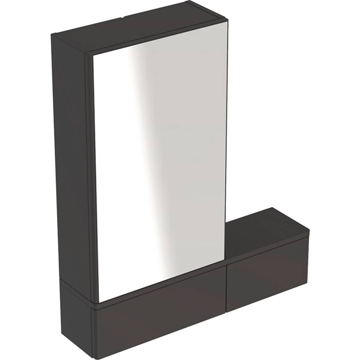 Selnova Square mirror cabinet with one door and two pull-down doors