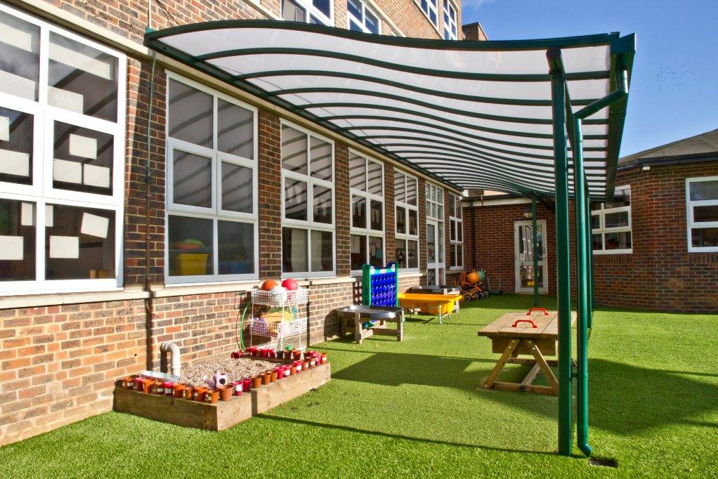 Motiva Wave™ Canopy - Polycarbonate Roof Canopy - Canopies for Schools