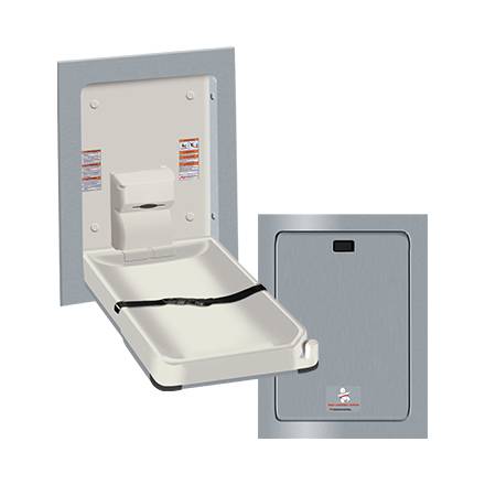 Baby Change Station Stainless Steel Clad Vertical