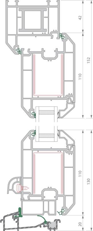 Traditional 2500 Residential Door - R7 Open Out