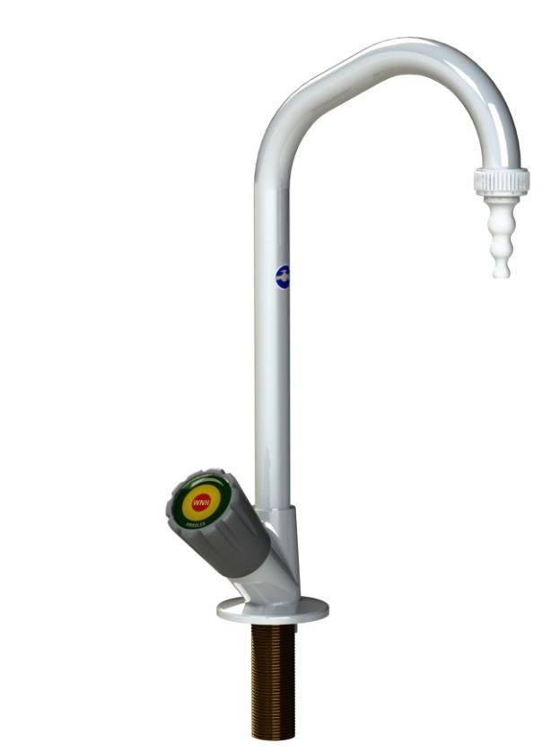 Arboles UK Bench Mounted Hot Water Swan Neck Tap With Removable Nozzle