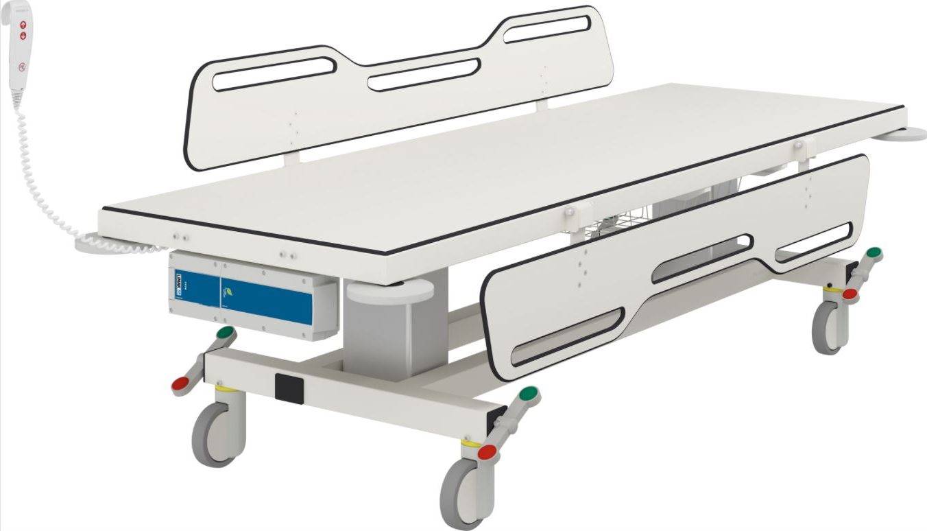 Mobile change trolley 2 R9452721 - electrically height adjustable 2190 mm long. Battery operated. 