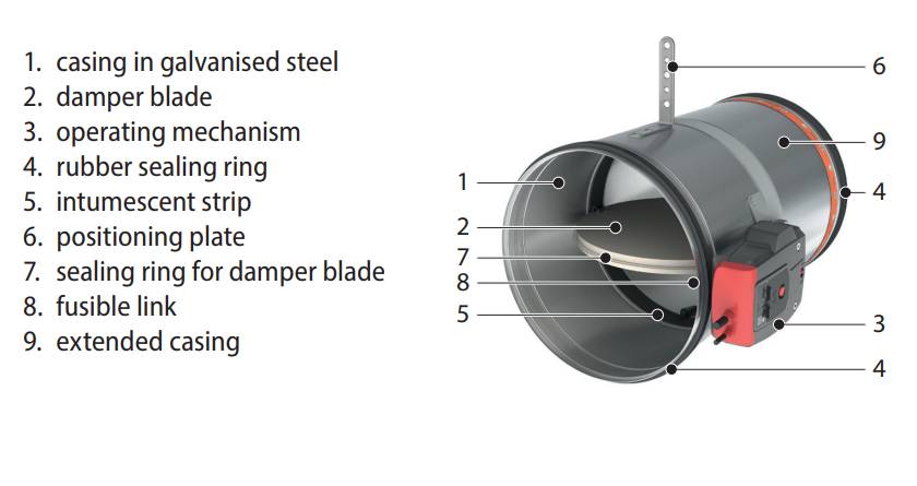 CR60  - Circular EIS Fire Damper (max Ø 315mm) - Fire Damper