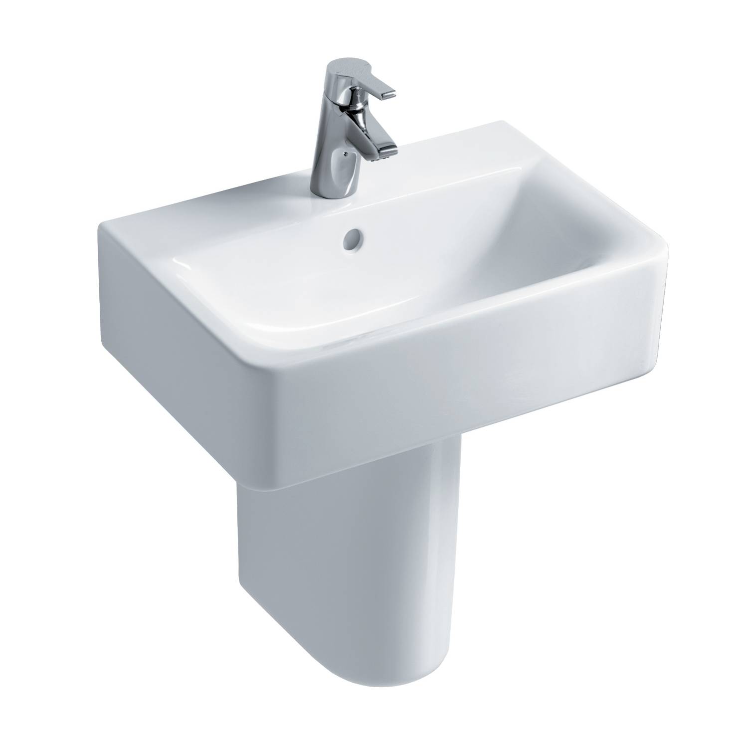 Concept Cube 55 cm Washbasin, short projection