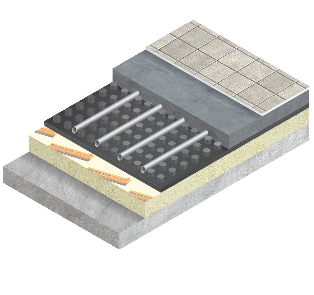 Beneath Heat Tacker Panel Screeded Floor UFH System - Underfloor Heating System