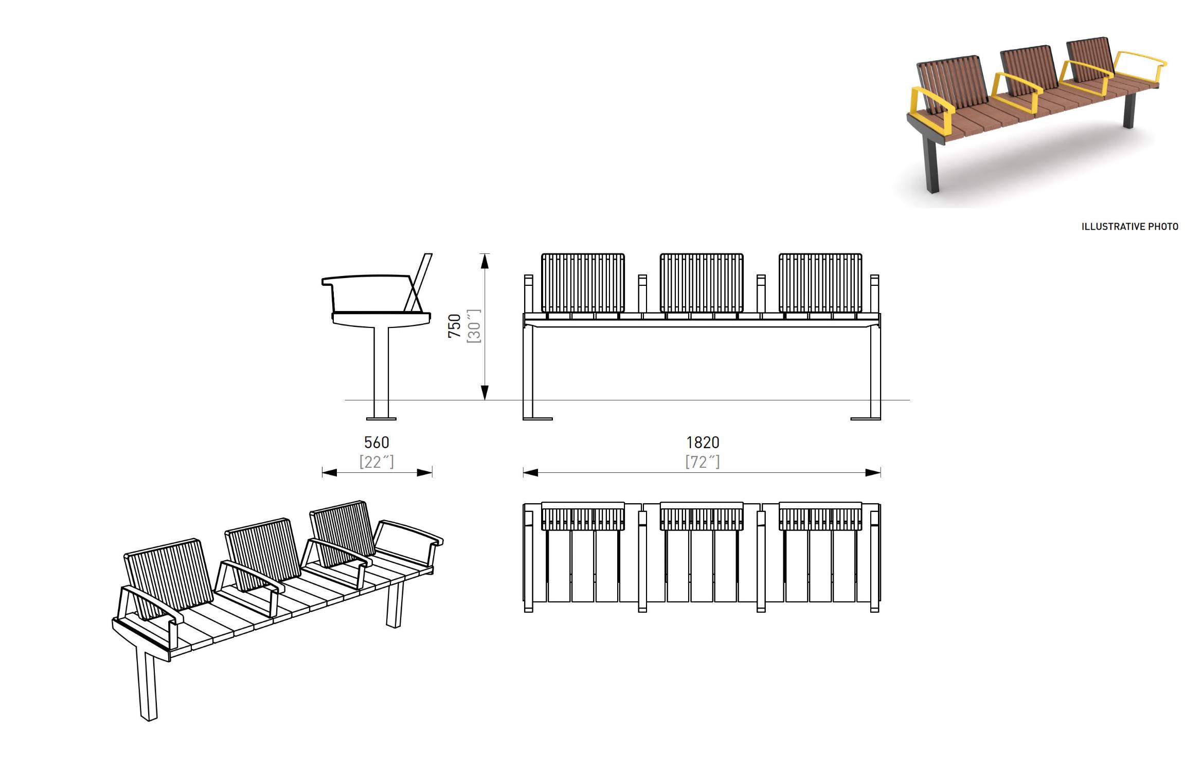 Vera Solo Bench - Outdoor Seating/ Benches