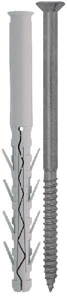 TUP4 Long Nylon High Expansion Plug with Pozi or Torx Screw